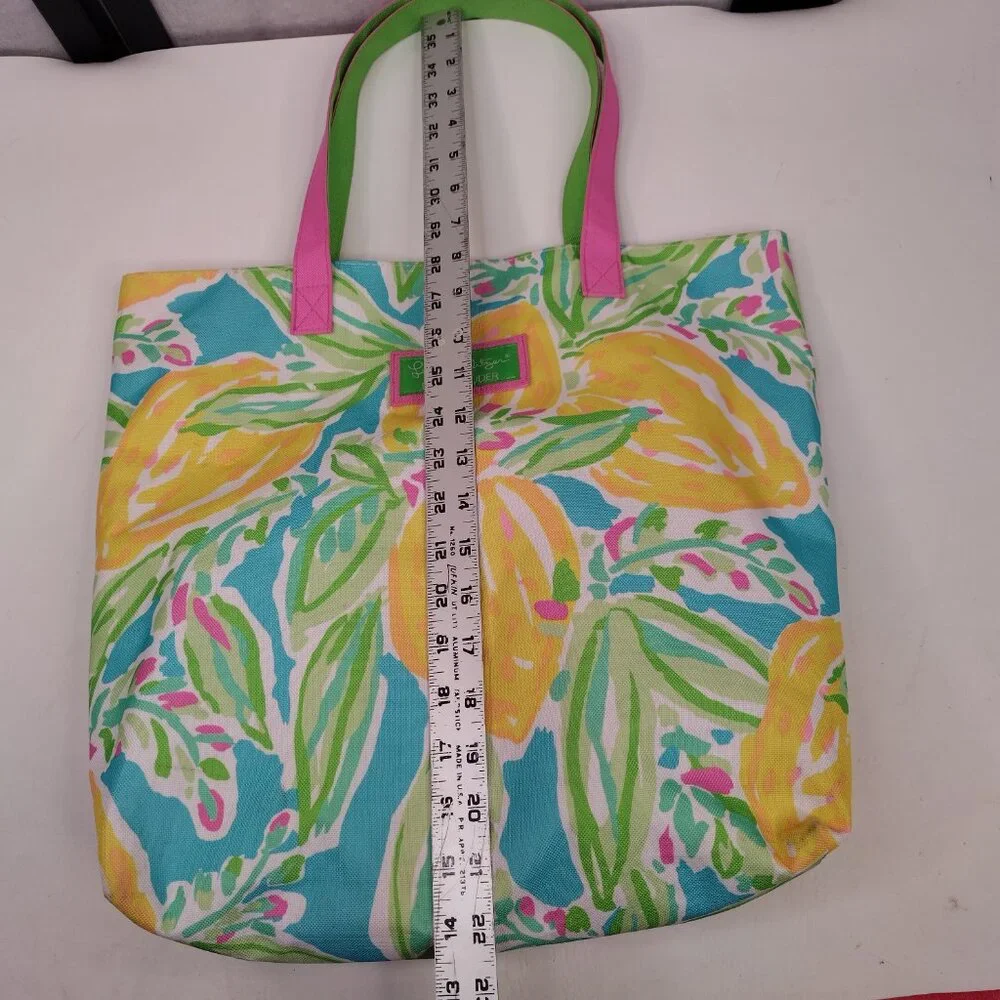 Lilly Pulitzer for Estée Lauder Pink Green Tote Bag Large - Picture 5 of 9